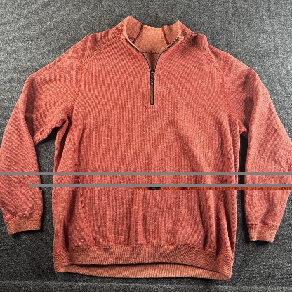 Tommy Bahama Mens 1/4 Zip Pullover Sweater Cotton Tencel Blend No Size 2XL?
